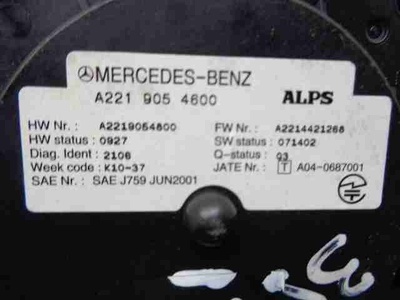 A2219054600 Multimedya Kontrolü Için Joystick Mercedes Cl (C216) 2010 - 2014 2011,